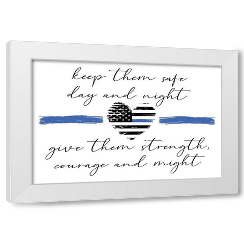 Courage and Might White Modern Wood Framed Art Print by ND Art