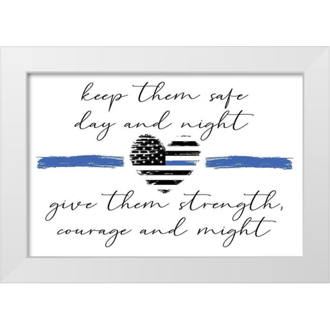 Courage and Might White Modern Wood Framed Art Print by ND Art