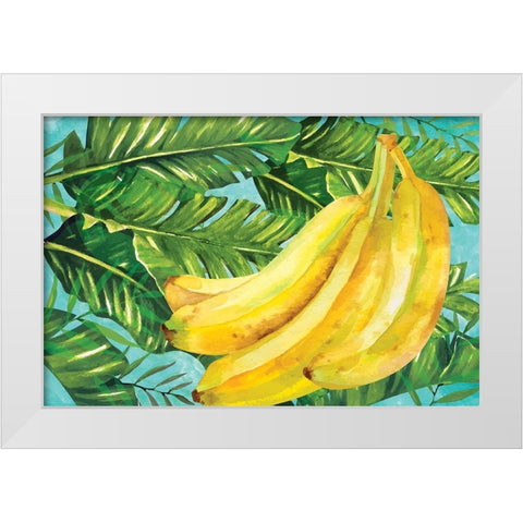 Bananas I White Modern Wood Framed Art Print by ND Art