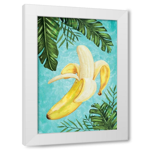 Bananas III White Modern Wood Framed Art Print by ND Art