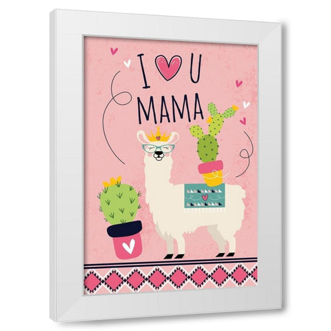Heart Mama White Modern Wood Framed Art Print by ND Art