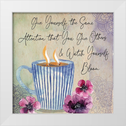 Watch Yourself Bloom White Modern Wood Framed Art Print by ND Art