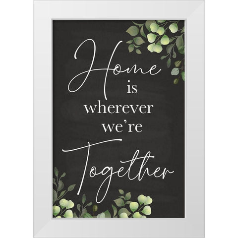 Home Is White Modern Wood Framed Art Print by ND Art