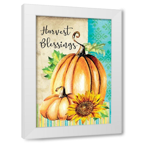 Harvest Blessings White Modern Wood Framed Art Print by ND Art