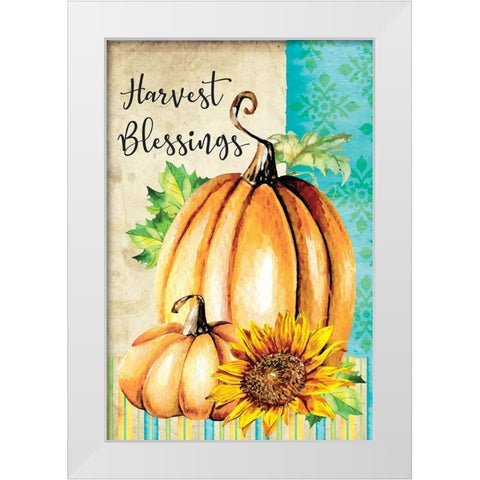 Harvest Blessings White Modern Wood Framed Art Print by ND Art