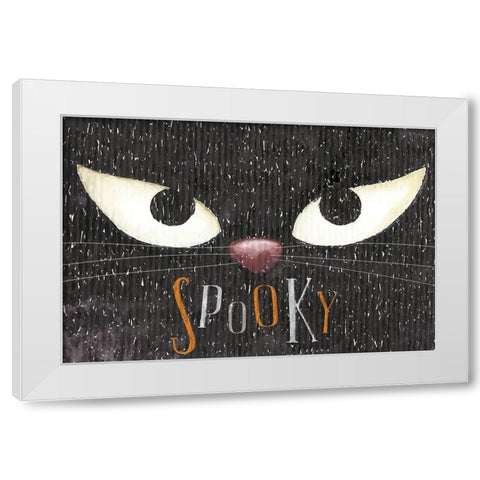 Spooky White Modern Wood Framed Art Print by ND Art