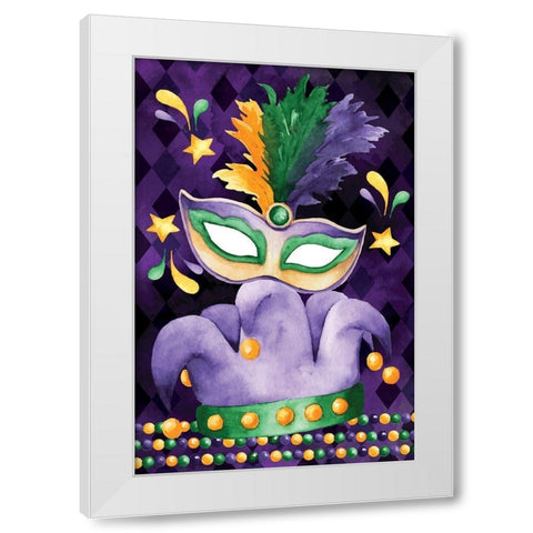 Mardi Gras II White Modern Wood Framed Art Print by ND Art
