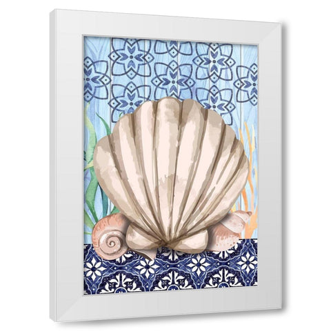 Shell White Modern Wood Framed Art Print by ND Art