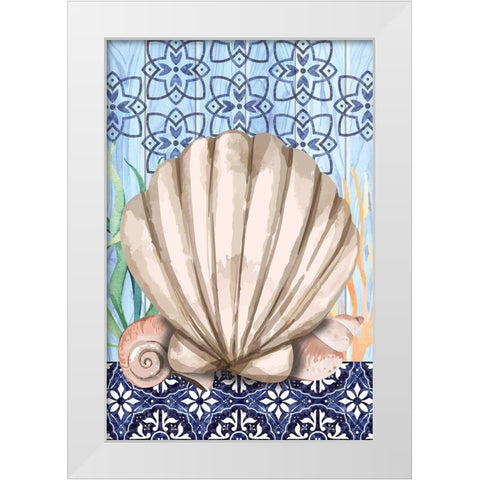 Shell White Modern Wood Framed Art Print by ND Art