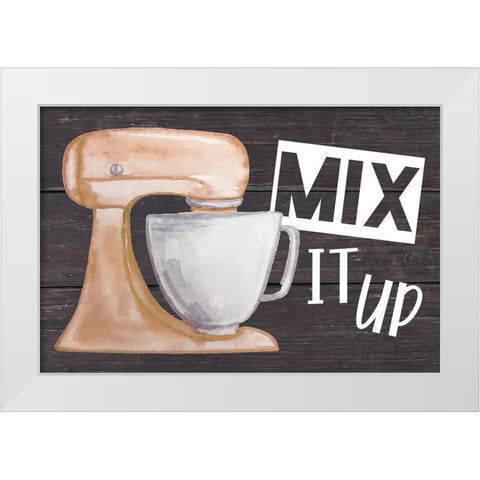 Mix It Up White Modern Wood Framed Art Print by ND Art