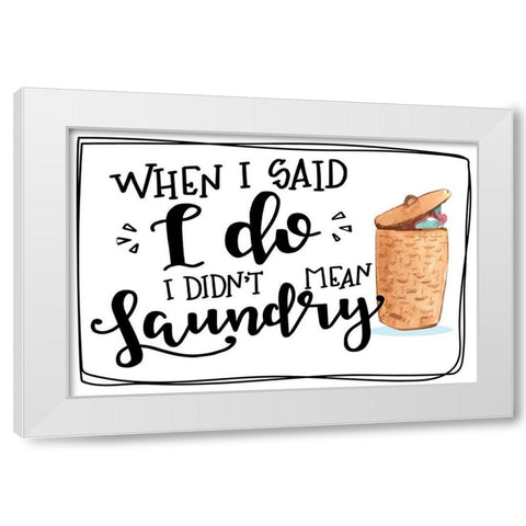 Laundry White Modern Wood Framed Art Print by ND Art
