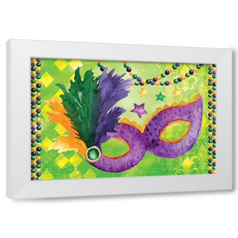 Mardi Gras V White Modern Wood Framed Art Print by ND Art