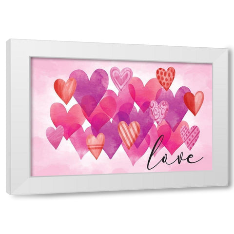 Valentines Love White Modern Wood Framed Art Print by ND Art