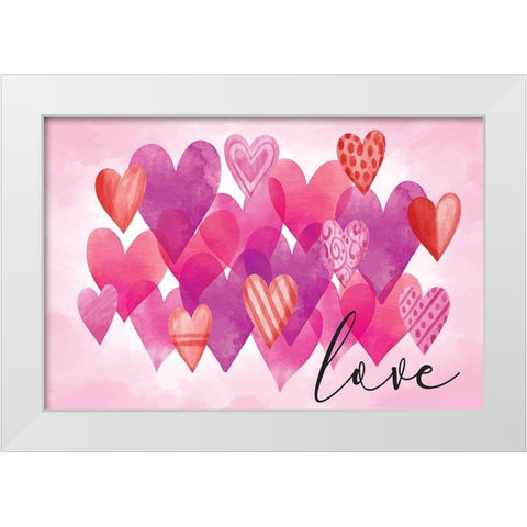 Valentines Love White Modern Wood Framed Art Print by ND Art