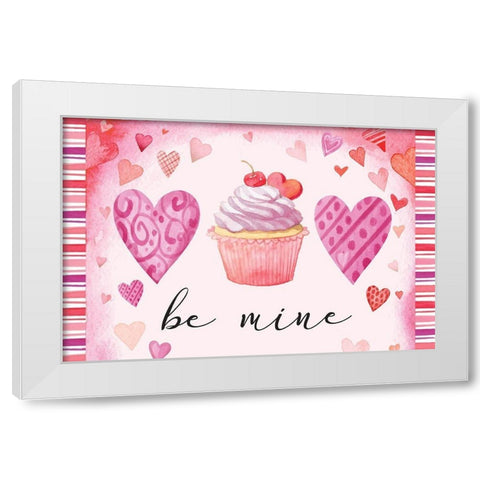 Be Mine White Modern Wood Framed Art Print by ND Art