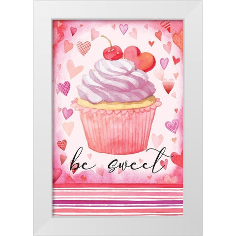 Be Sweet White Modern Wood Framed Art Print by ND Art