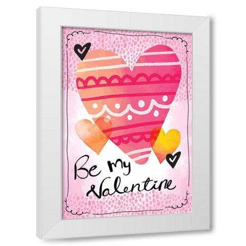 Be My Valentine White Modern Wood Framed Art Print by ND Art