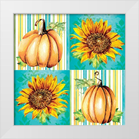 Pumpkin Pattern III White Modern Wood Framed Art Print by ND Art