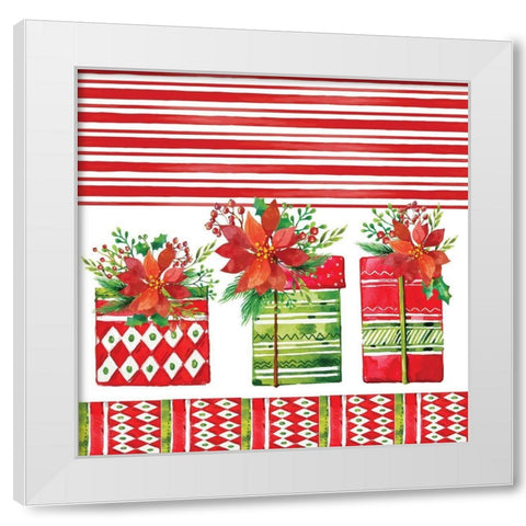 Presents Pattern White Modern Wood Framed Art Print by ND Art