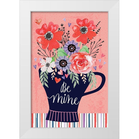 Be Mine White Modern Wood Framed Art Print by ND Art