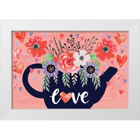 Love White Modern Wood Framed Art Print by ND Art