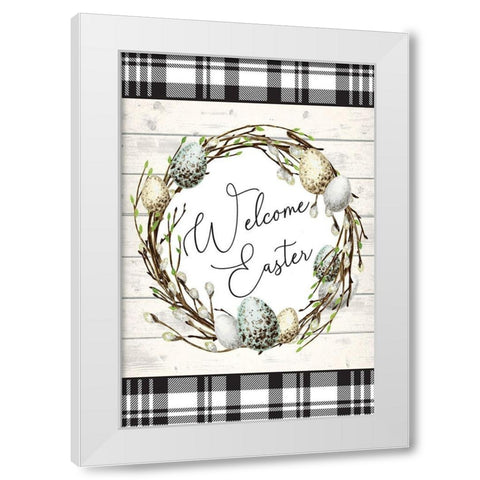 Welcome Easter White Modern Wood Framed Art Print by ND Art