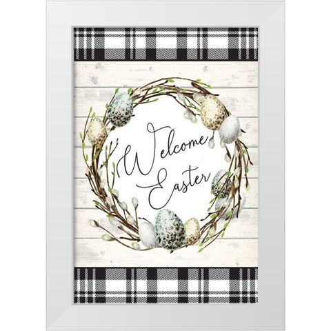 Welcome Easter White Modern Wood Framed Art Print by ND Art
