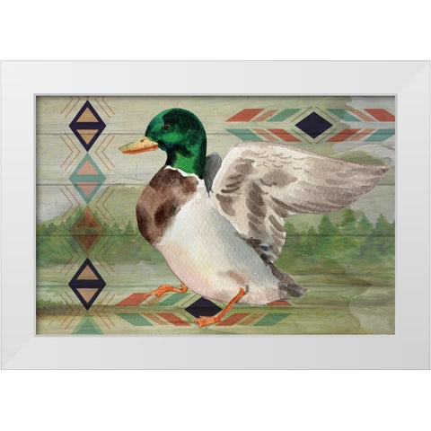 Duck White Modern Wood Framed Art Print by ND Art