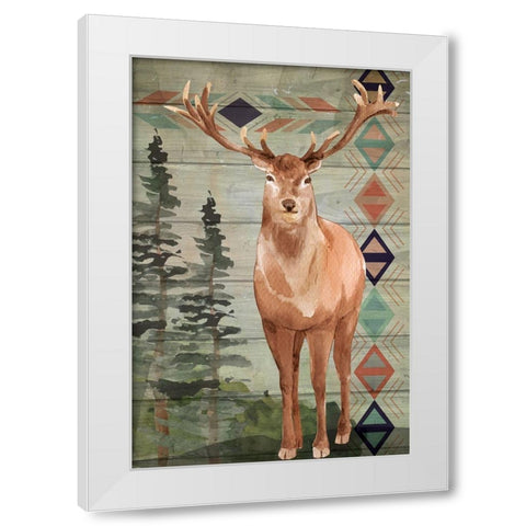 Elk White Modern Wood Framed Art Print by ND Art