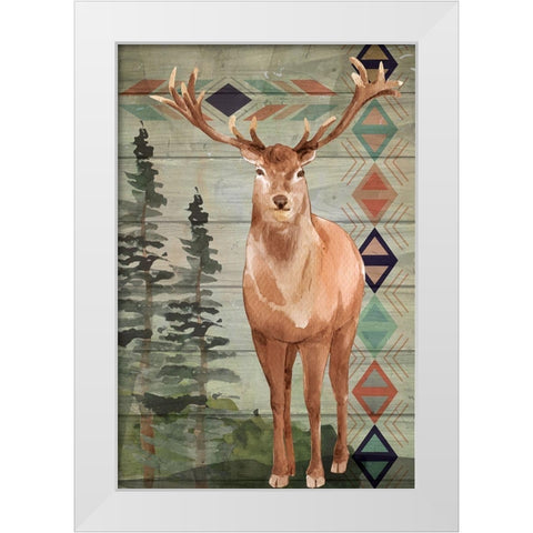 Elk White Modern Wood Framed Art Print by ND Art