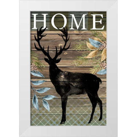 Home Elk White Modern Wood Framed Art Print by ND Art
