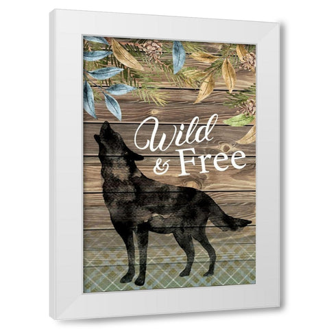 Wild Wolf White Modern Wood Framed Art Print by ND Art