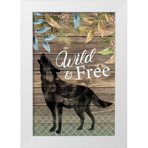 Wild Wolf White Modern Wood Framed Art Print by ND Art
