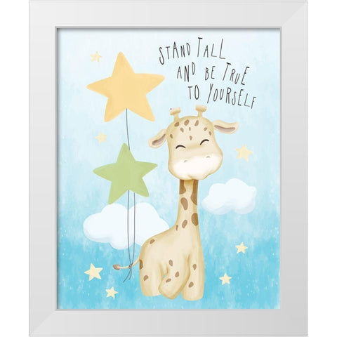 Stand Tall White Modern Wood Framed Art Print by ND Art