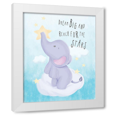 Dream Big   White Modern Wood Framed Art Print by ND Art