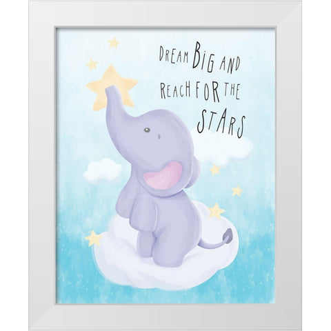 Dream Big   White Modern Wood Framed Art Print by ND Art