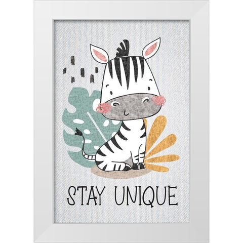 Stay Unique White Modern Wood Framed Art Print by ND Art