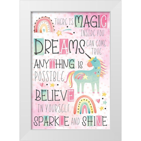 There is Magic White Modern Wood Framed Art Print by ND Art