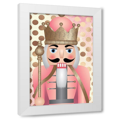 Blush Nutcracker White Modern Wood Framed Art Print by ND Art