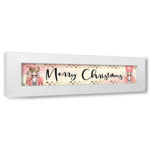 Merry Christmas White Modern Wood Framed Art Print by ND Art
