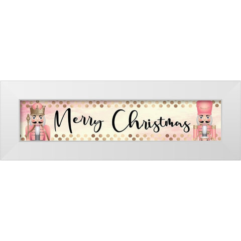 Merry Christmas White Modern Wood Framed Art Print by ND Art