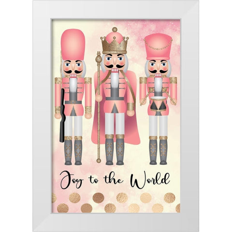 Joy to the World White Modern Wood Framed Art Print by ND Art