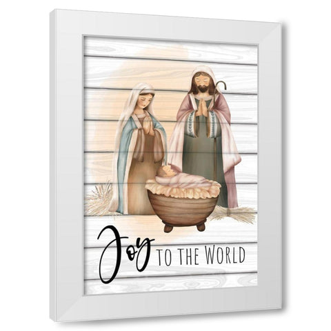 Joy to the World White Modern Wood Framed Art Print by ND Art