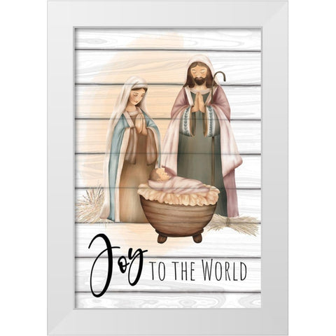 Joy to the World White Modern Wood Framed Art Print by ND Art