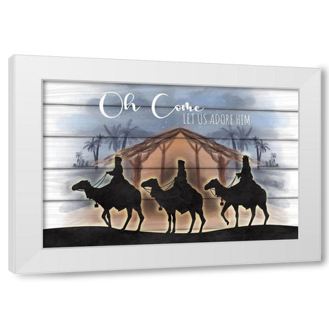Adore Him White Modern Wood Framed Art Print by ND Art