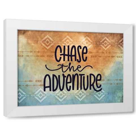 Choose the Adventure White Modern Wood Framed Art Print by ND Art