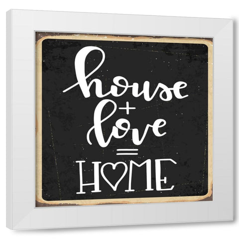 Home Sweet Home White Modern Wood Framed Art Print by ND Art