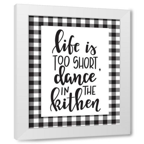 Dance in the Kitchen White Modern Wood Framed Art Print by ND Art