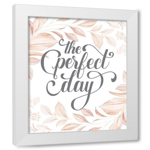 Perfect Day White Modern Wood Framed Art Print by ND Art