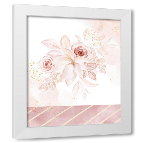 Wedding Flowers White Modern Wood Framed Art Print by ND Art